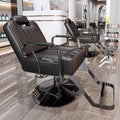Reclining barber chair - professional salon hair cutting chair with swivel, perm & dyeing cap, stainless steel - ideal for barbershops & salons