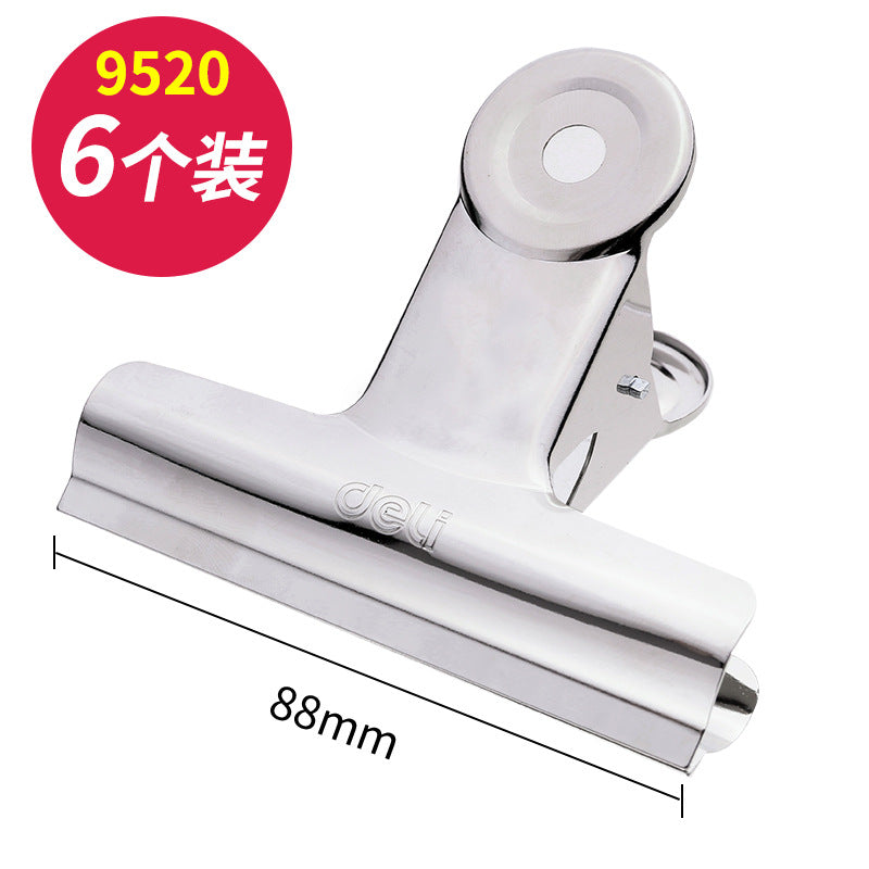 Deli Round Ticket Clip Stainless Steel Ticket Clip Butterfly Clip Metal Clip Iron Clip File Clip Book Clip Test Paper Clip