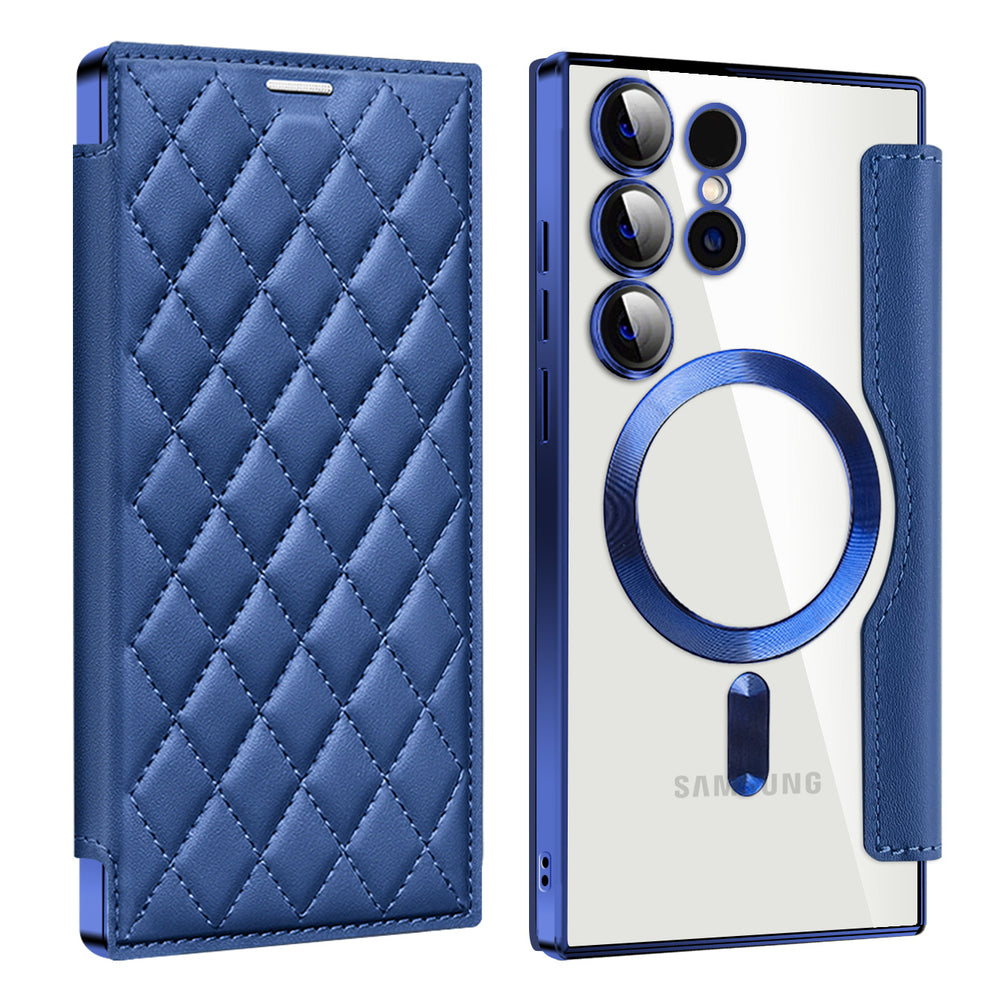 Suitable for a36 samsung s26ultra ya shield small fragrance magnetic leather case mobile phone case s24 all-inclusive flip protective cover