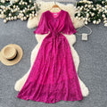 European and american style leopard print dress - women's summer ruffle sleeve, slimming waist, exquisite design, luxurious and chic, long maxi dress