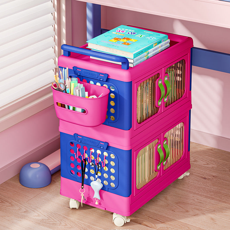 Storage Cabinet Household Wardrobe Dopamine Free Installation Clothes Toys Children's Stroller Foldable Plastic Storage Box