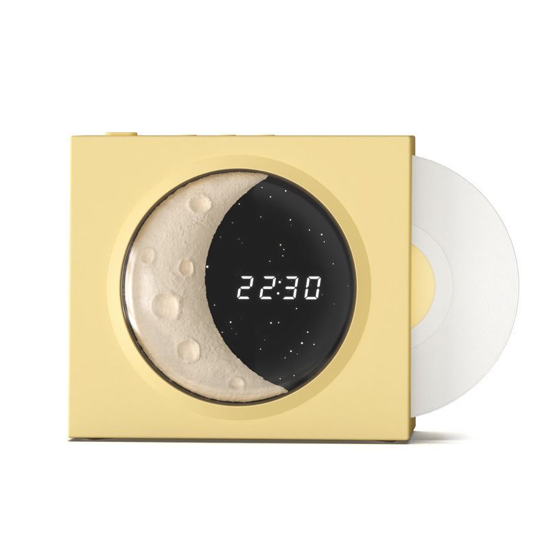 Lan yue clock bluetooth speaker small speaker wireless vinyl cd record player night light atmosphere birthday gift for girls