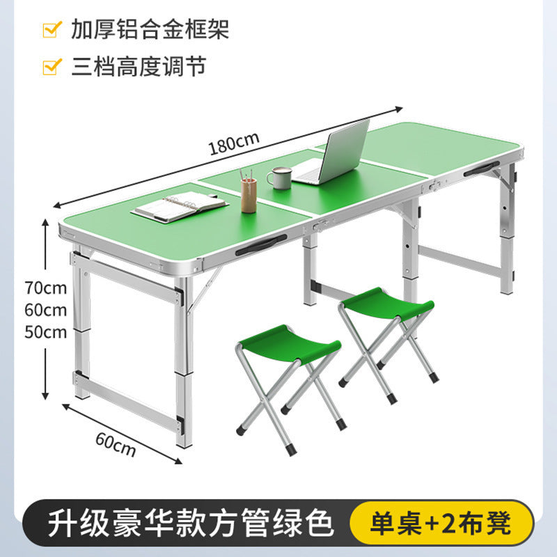 Aluminum alloy night market stall small table portable simple stall barbecue household table and chairs outdoor folding table