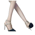 Studded stiletto heels women's 2024 new single strap buckle non-slip work shoes outer wear backless versatile pumps