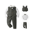 Autumn boys' suit set: gentleman's vest, long-sleeve cotton cardigan, and suit for flower boys - perfect for christmas and special occasions