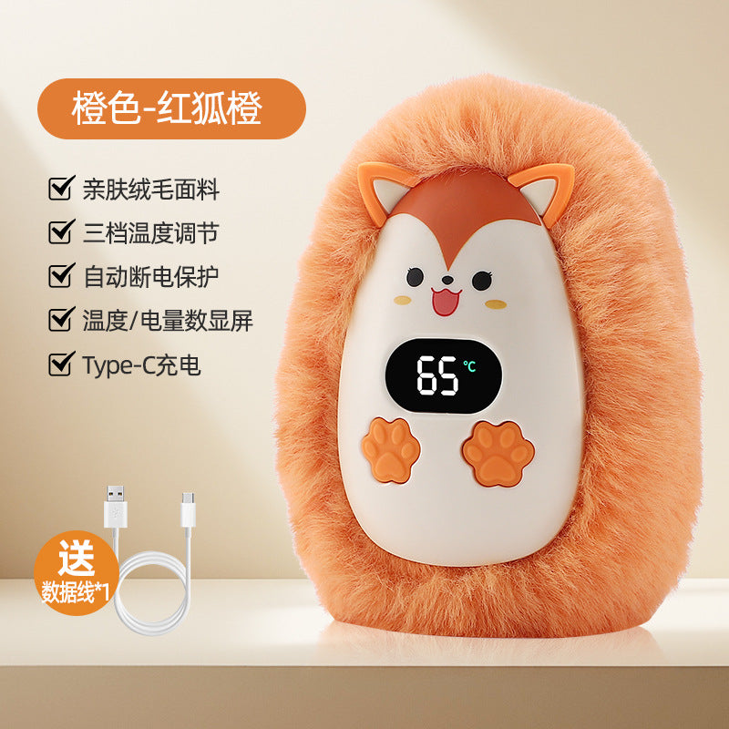 Digital display cute hand warmer stuffed rechargeable explosion-proof warmer usb portable cartoon warmer baby electric heating cake cute pet