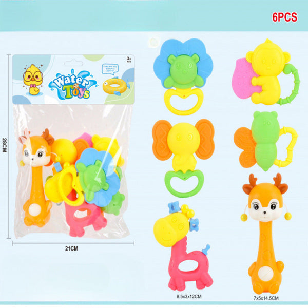 Cross-border export  baby boiled toothpaste hand rattle bed bell toy newborn baby early education set