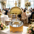 Diamond-shaped golden stainless steel buffet stove 8l hanging buffet stove for hotel restaurants