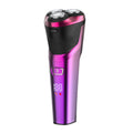 Full body washable electric shaver, rechargeable razor with floating triple-blade head, beard trimmer, 60-minute battery life