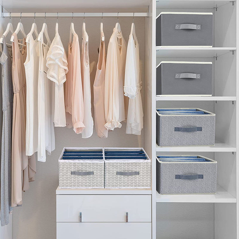 Pants storage artifact, household wardrobe, layered clothes, sorted boxes, folding drawers, clothing storage boxes