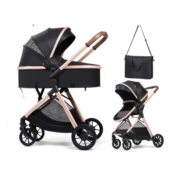Foreign Trade Cross-border Stroller Multifunctional Sleeping Basket Baby Stroller Sitting and Lying Newborn High Landscape Children's Stroller