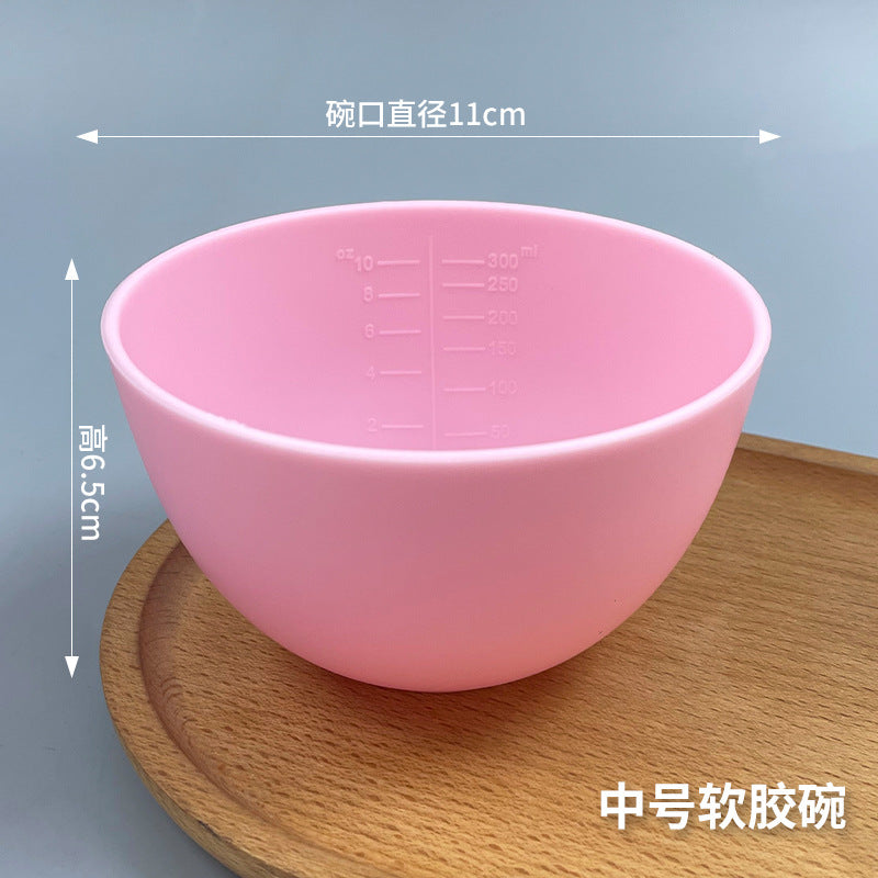 Beauty mask tool imitation silicone bowl mask bowl soft plastic bowl large, medium and small tpr material soft glue mask bowl