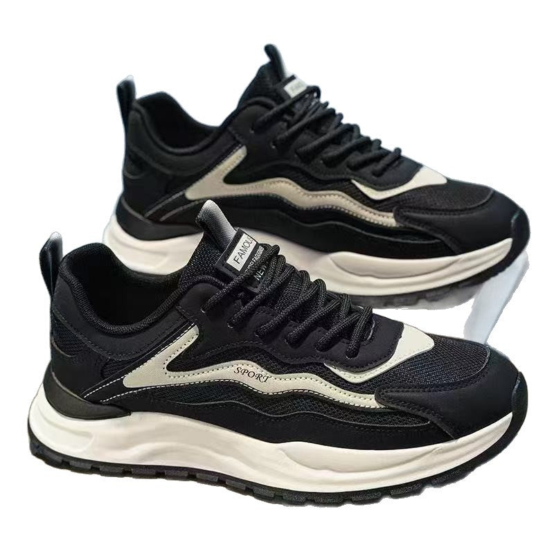 Men's spring outdoor casual wear-resistant chunky sole sports trendy shoes - youthful, niche design, versatile dad shoes