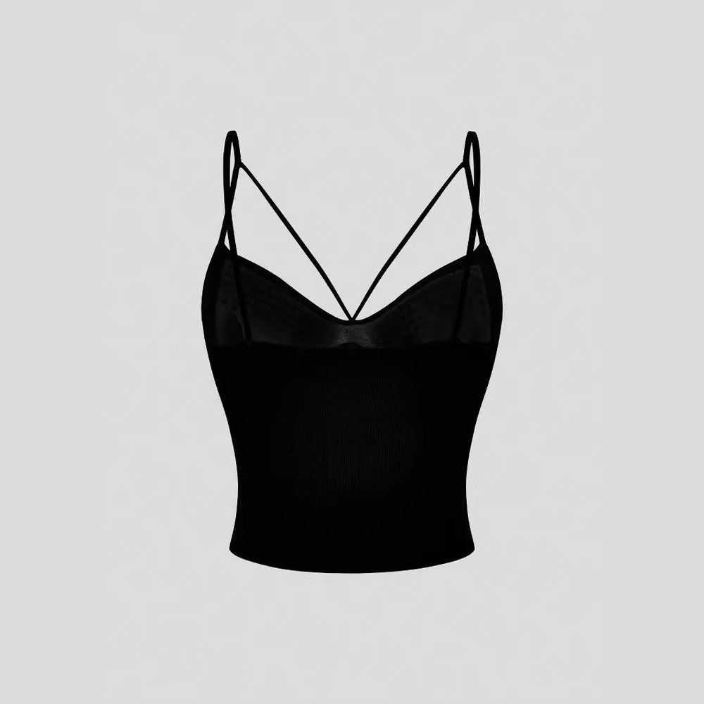 In stock-53327# cross-border european and american foreign trade women's sexy suspender one-piece vest for hot girls with breast pads