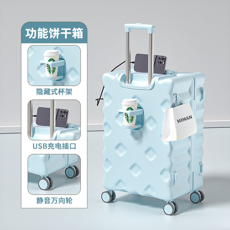 Large-capacity suitcase female 2024 new suitcase 20-inch boarding rod password leather case universal wheel parent-child