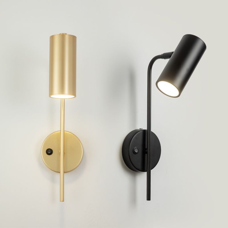 Nordic living room background wall lamp post-modern creative minimalist reading wall sconce rotatable with switch bedroom bedside