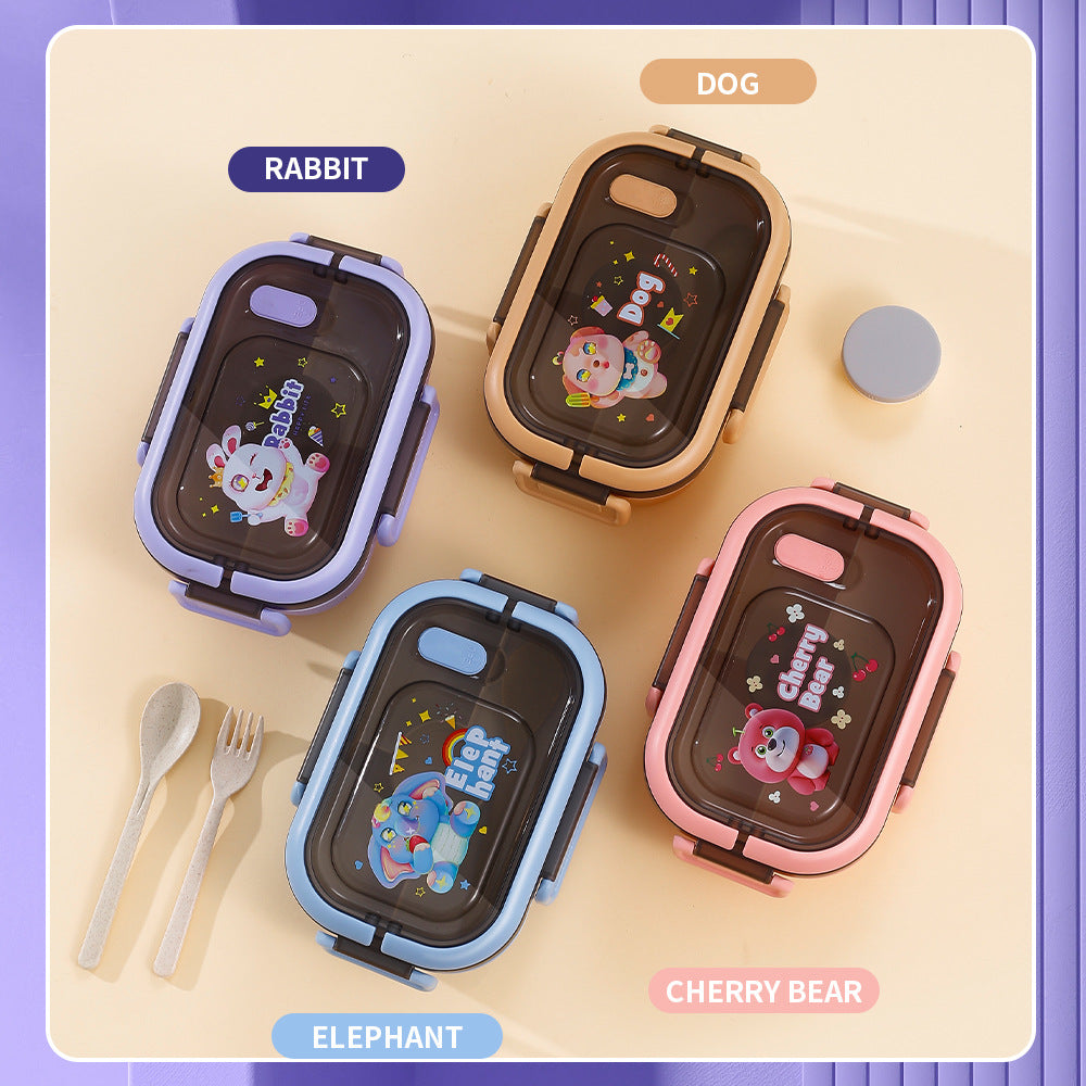Microwave-safe lunch box with divided compartments, rectangular bento box, portable outdoor plastic meal container for healthy eating and fruit