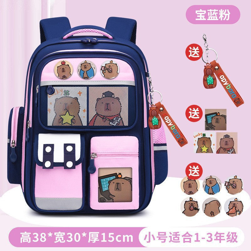 Kapibara new primary school bag, men's and women's 1-3-6 grades, light spine protection, large-capacity children's backpack