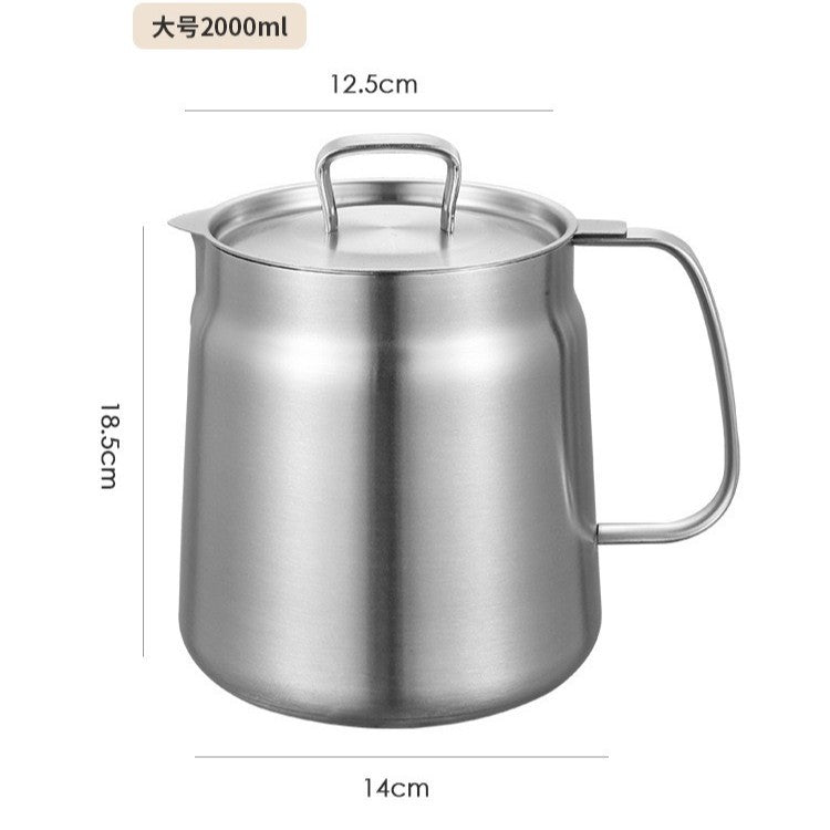 304 stainless steel uncoated multi-purpose pot with strainer, oil skimmer, kitchen lard container, small fryer - customizable