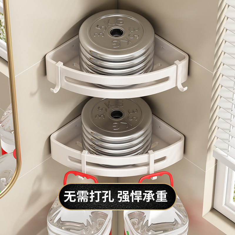 White Toilet Shelf No Punching Triangular Bathroom Toilet Wash Table Wall Mounted Wall Storage Toilet