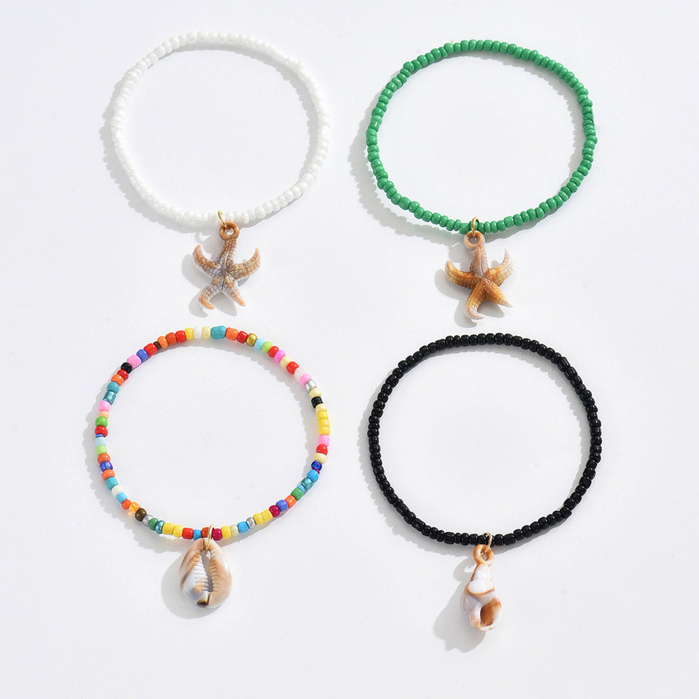 Rice beads bracelet wholesale cross-border holiday style jewelry shell accessories men's niche high-end accessible luxury hand jewelry women's bracelets