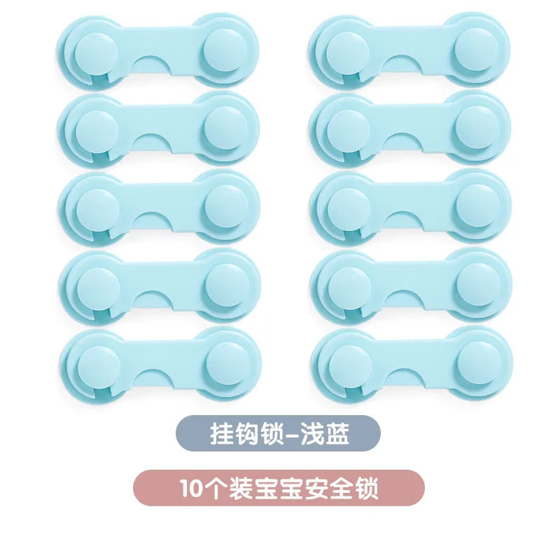 Wholesale double-lock child safety drawer locks - anti-pinch hand protection strips for baby safety - childproof door lock buckles & hook locks