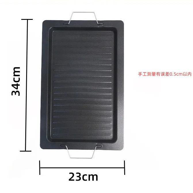 Outdoor thickened picnic charcoal barbecue frying pan barbecue plate iron plate neutral plate stripesfor home non-stick grill pan