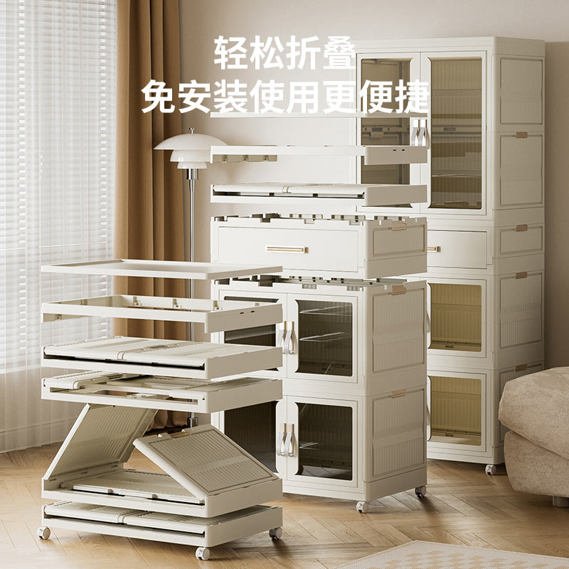 Children's Wardrobe Bedroom Household Storage Cabinet Baby Storage Box Toy Clothes Storage Box Plastic Folding Locker