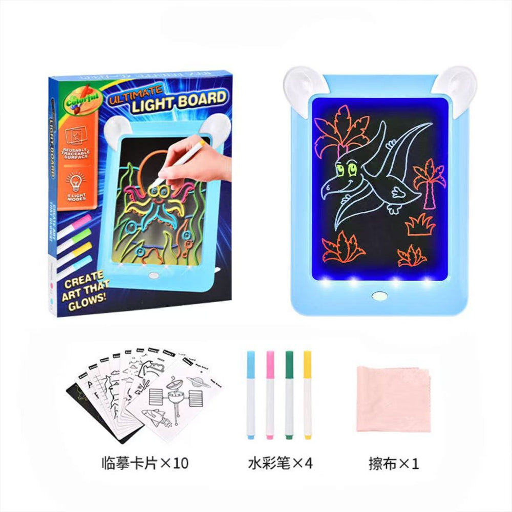 children's led light music writing board 3d lcd handwriting graffiti painting board small blackboard toys wholesale