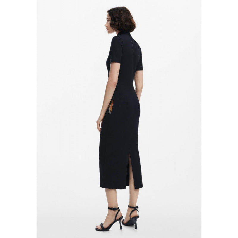 Amazon  summer new arrival: fashionable retro knitted dress - women's slimming and figure-flattering dress