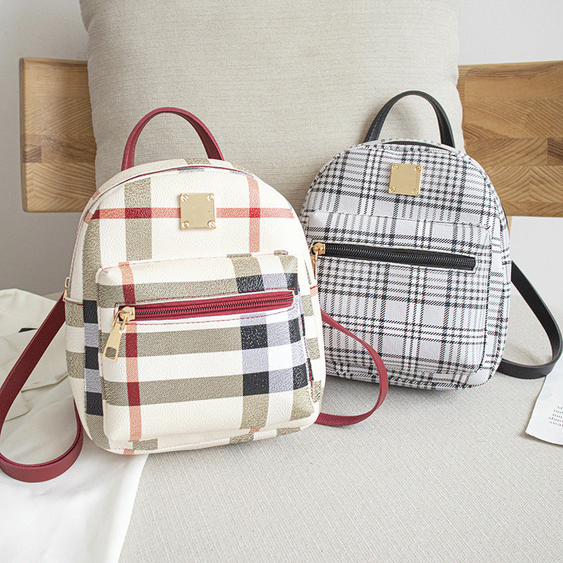 Plaid backpack 2021Shoulder bag wholesale Hong Kong style student schoolbag  small backpack trend backpack