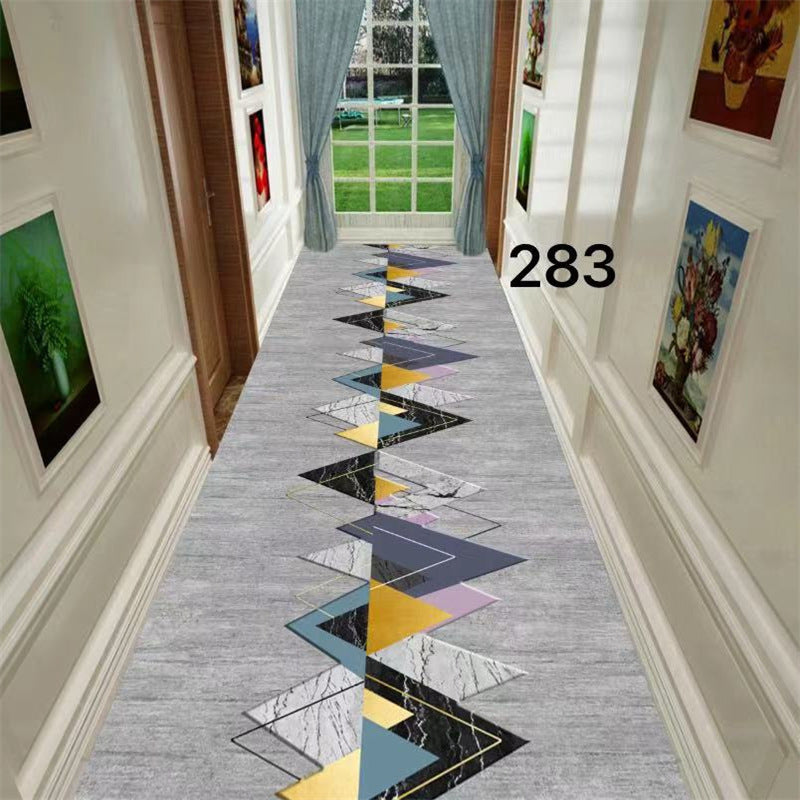 Minimalist modern 3d printed non-slip hallway carpet, hotel, mall, lobby, aisle floor mat roll, home use