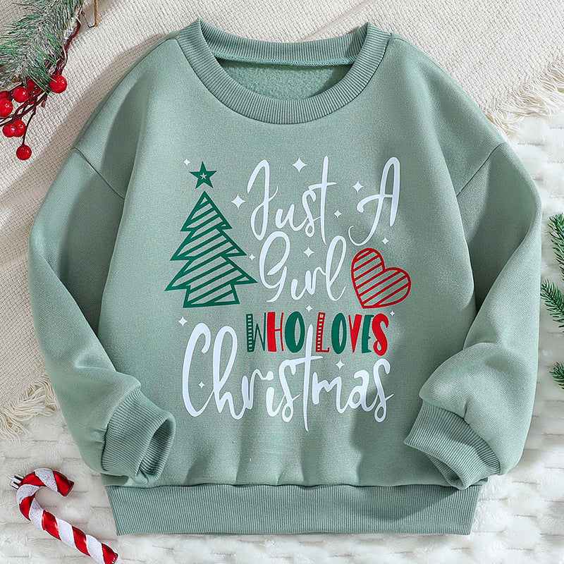Export spring autumkids round neck children's sweatshirt cartoon printingcutecasual fleece long sleeves pullover girl tops