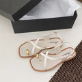 Children's cross-border toe sandals women's summer outwear popularinsflats roman sandals one-piece clip-toe women's shoes