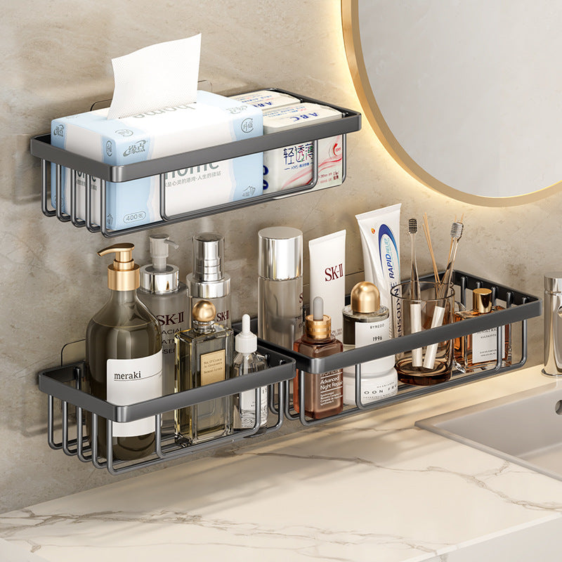 Cross-border non-punching bathroom storage rack set bathroom wrought iron wall-mounted rack wash storage
