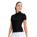 Women's short-sleeve t-shirt tennis top - athletic, casual, breathable, cooling, golf polo shirt - slim fit, waist-cinching, quick-dry