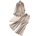 Lazy style red shirt loose pantstwo-piece set female autum lapel fashionloosework clothingfashionablesuit