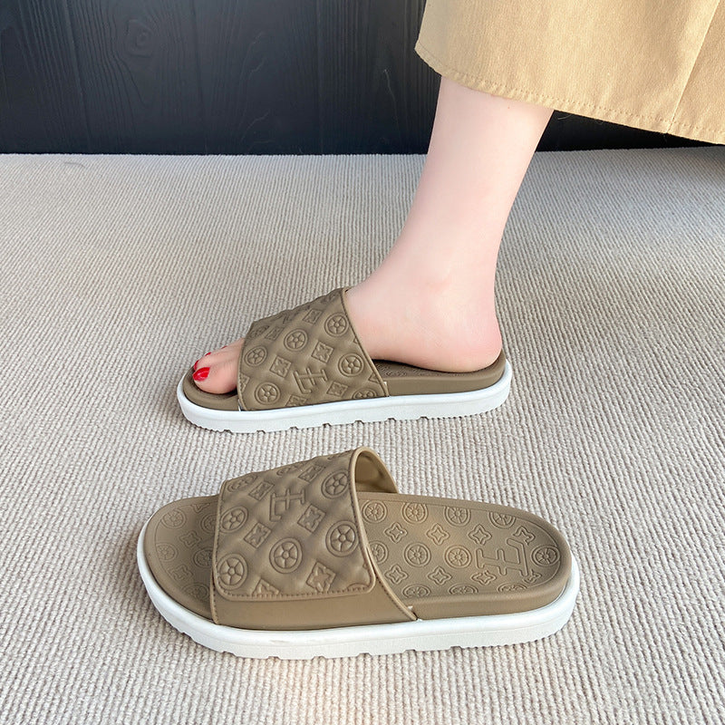 Casualcasualeasiest for matchcouple slippers for men and women popularthick soleplatform shoes soft bottomnon-slipniche style sandals and slippers outwear shoes