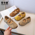 Vancahao niche style design k-style girl mary jane princess shoes  spring & fall new arrivalkids suede flats