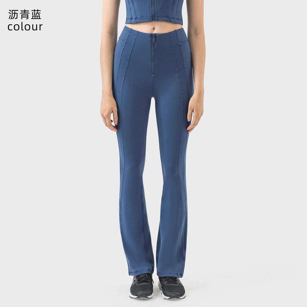 Millennial new zipper tummy control butt lift slimming flare leggings - versatile casual sports running yoga pants for women dss094