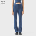 Millennial new zipper tummy control butt lift slimming flare leggings - versatile casual sports running yoga pants for women dss094