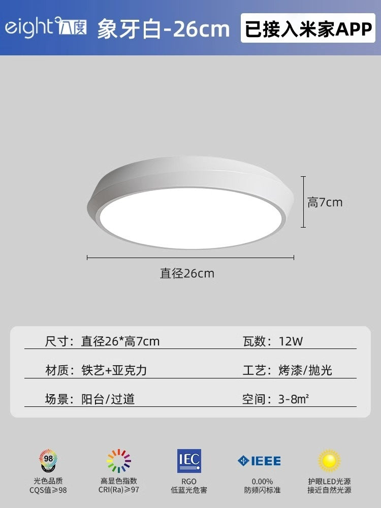 [Strict selection] Bedroom led ceiling light Master bedroom Zhongshan lighting aisle corridor light Simple modern balcony light