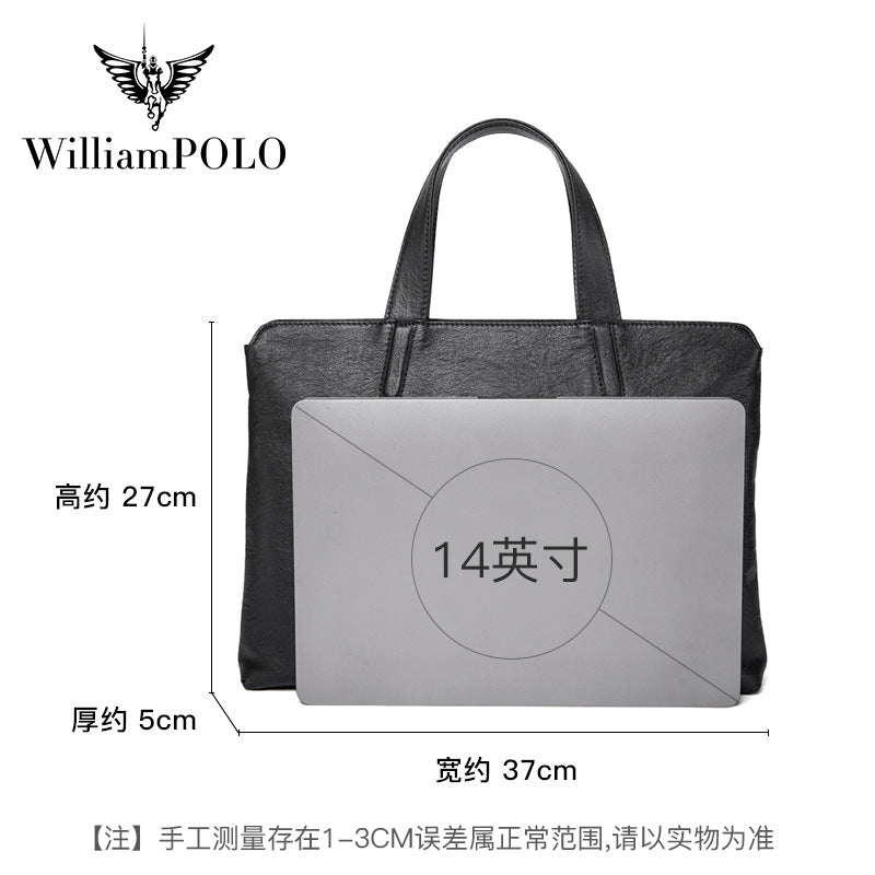 Emperor Paul briefcase men's genuine leather handbag first layer cowhide computer bag shoulder messenger bag wholesale