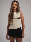 Xiaoxiangfengstripesknitting camisole women's summeroutwear silmslimming look inner bottom sleeveless t-shirttops