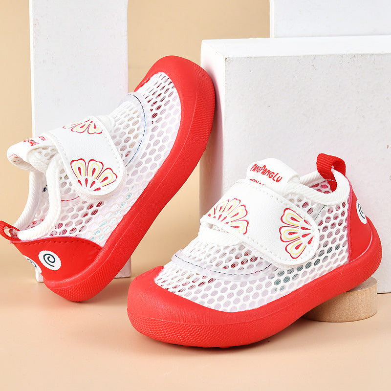 Baby sandals for boys, summer first walker shoes, 0-1-2 years old infant anti-slip soft sole mesh shoes for babies and toddlers, baby girl shoes
