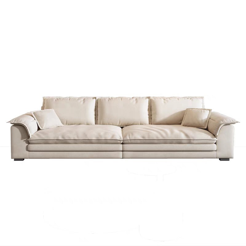 Foshan furniture technology fabric sofa modern living room frosted fabric sofa straight row down cream style sailboat sofa