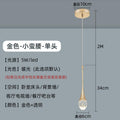 Light luxury single-head small chandelier golden water drop bench round hanging lamp modern bedroom bedside bar restaurant hotel