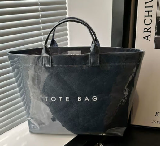 Customized washed composite DuPont paper bag Customized kraft paper tote bag Textured waterproof handbag Environmental protection bag tide