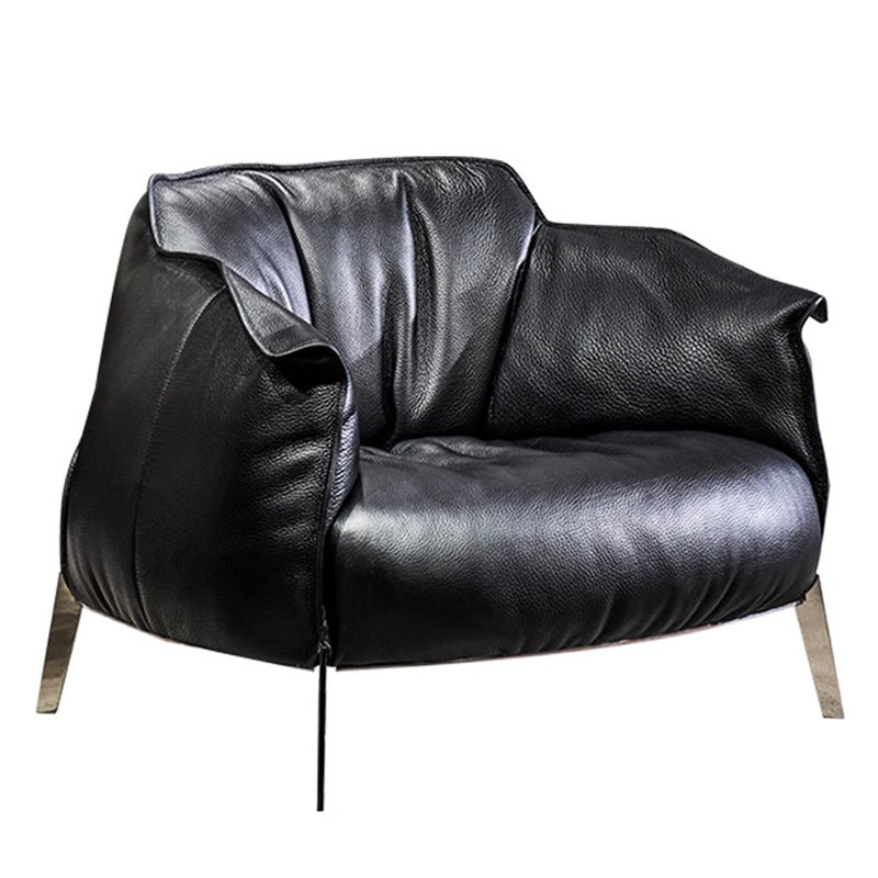 Source factory light luxury single sofa living room for homeclassy designer genuine leather classy art balcony casual chair