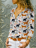 wholesale women's long-sleeved shirts, trendy all-season shirts with popular cross-border print designs, dropshipping available